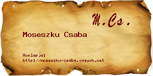 Moseszku Csaba névjegykártya